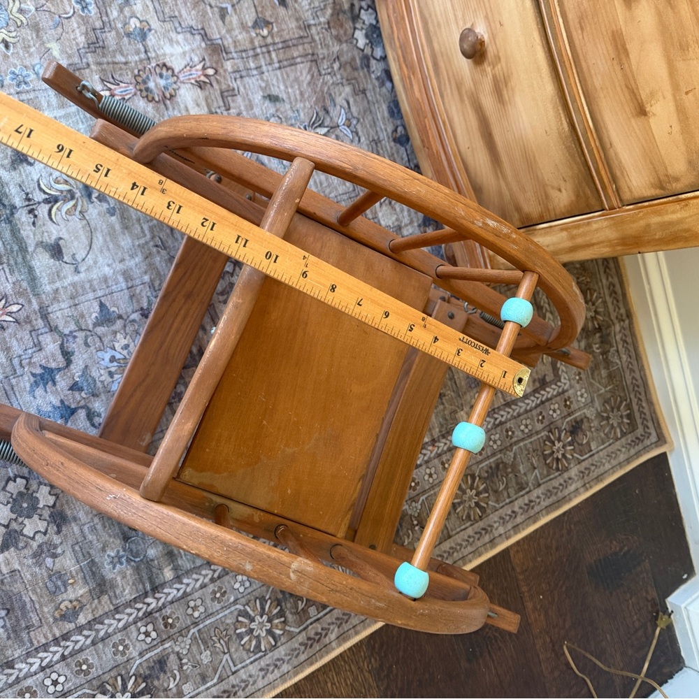 Vintage Wooden Teeter Totter Rocker in Brown and Blue - Picture 6 of 11